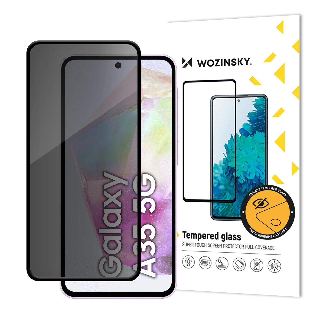 Wozinsky Privacy Glass grūdintas stiklas su privatumo filtru Samsung Galaxy A35