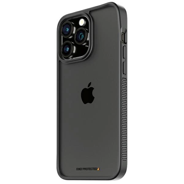 PanzerGlass ClearCase dėklas skirtas iPhone 15 Pro Max su karinio standarto sertifikatu – permatomas ir juodas
