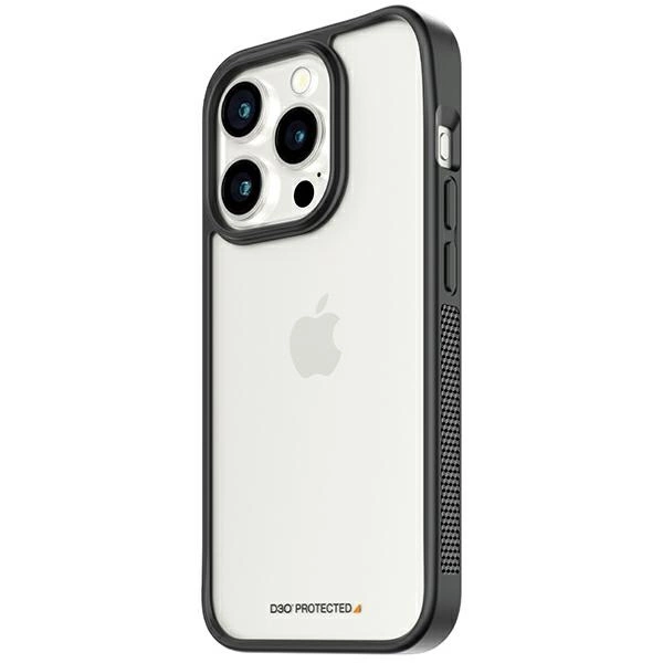 Karinio standarto sertifikuotas PanzerGlass ClearCase dėklas skirtas iPhone 15 Pro – permatomas ir juodas