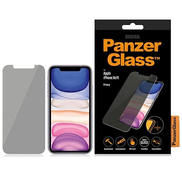 PanzerGlass Standard Fit privatumo grūdintas stiklas, skirtas iPhone XR / 11