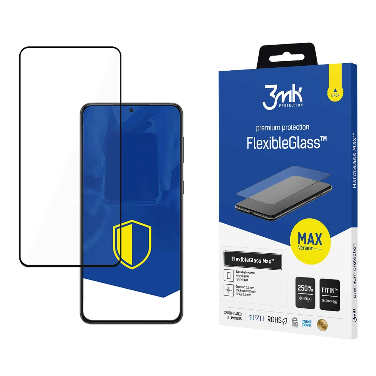 Hibridinis stiklas 3mk FlexibleGlass Max™ skirtas Samsung Galaxy S22 5G