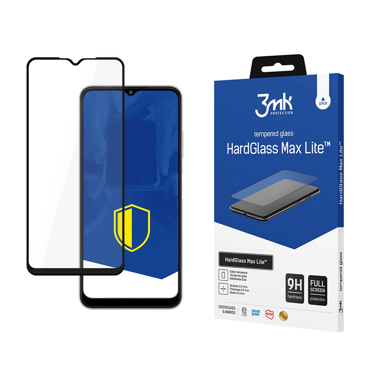 9H 3mk HardGlass Max Lite™ stiklas skirtas Samsung Galaxy A22
