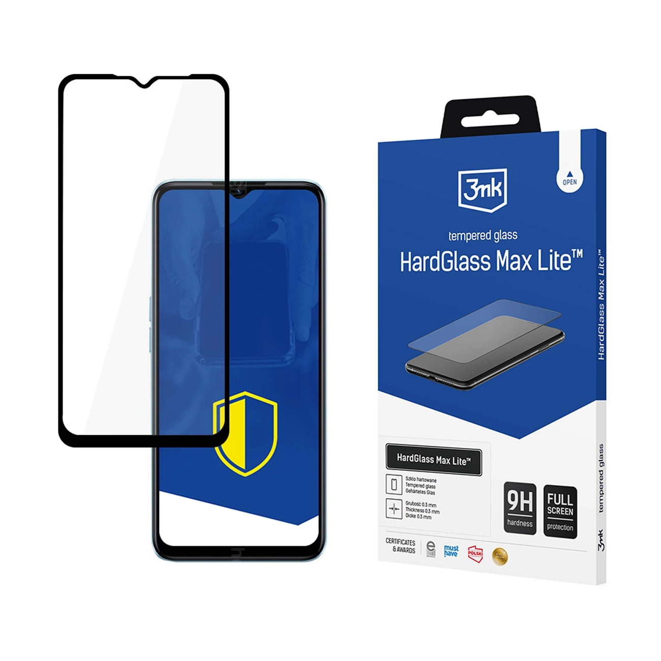 Grūdintas stiklas 3mk HardGlass Max Lite juodas skirtas Oppo A57 5G