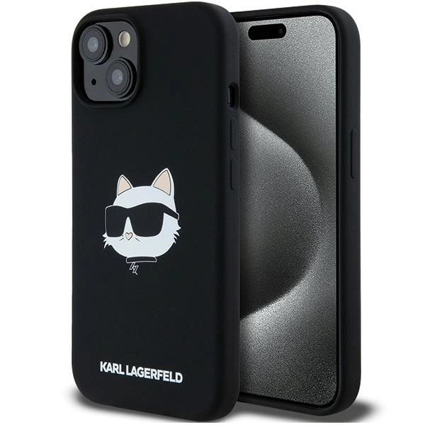 Karl Lagerfeld Silicone Choupette Head MagSafe dėklas skirtas iPhone 15 / 14 / 13 – juodas