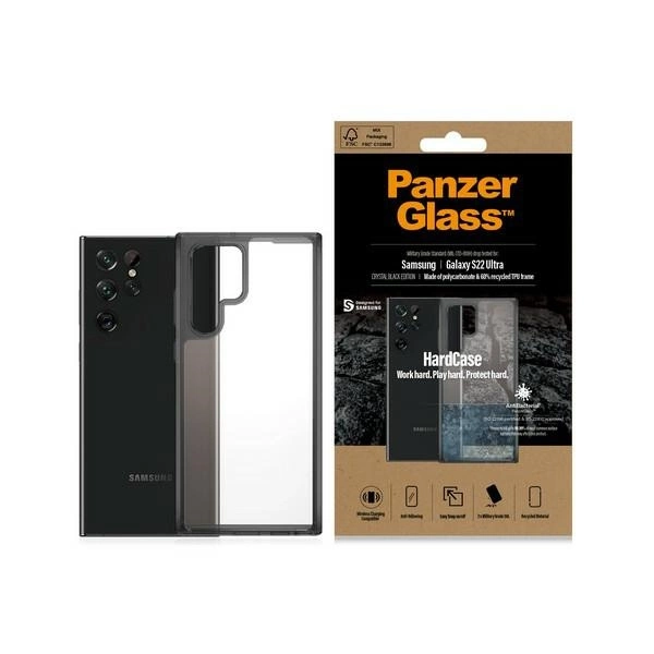 PanzerGlass HardCase antibakterinis karinio standarto sertifikuotas dėklas, skirtas Samsung Galaxy S22 Ultra – permatomas