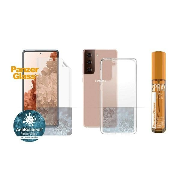 PanzerGlass apsaugos rinkinys, skirtas Samsung Galaxy S21+ – TPU plėvelė + ClearCase + valymo skystis 30 ml