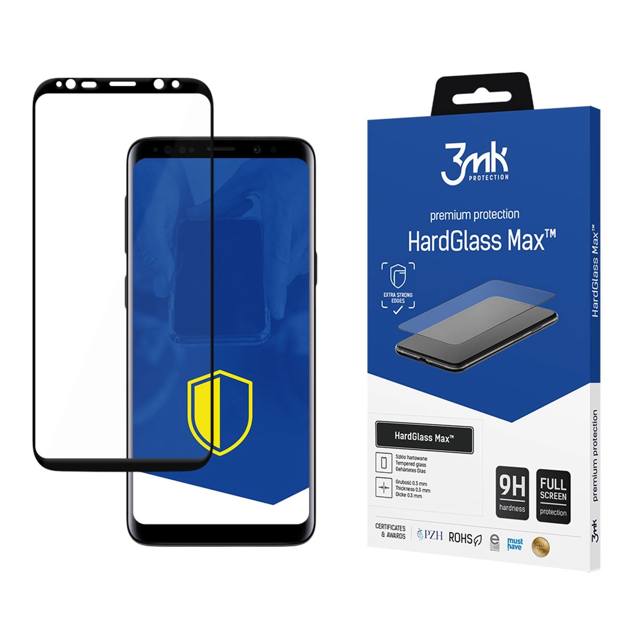9H 3mk HardGlass Max™ stiklas skirtas Samsung Galaxy S9+