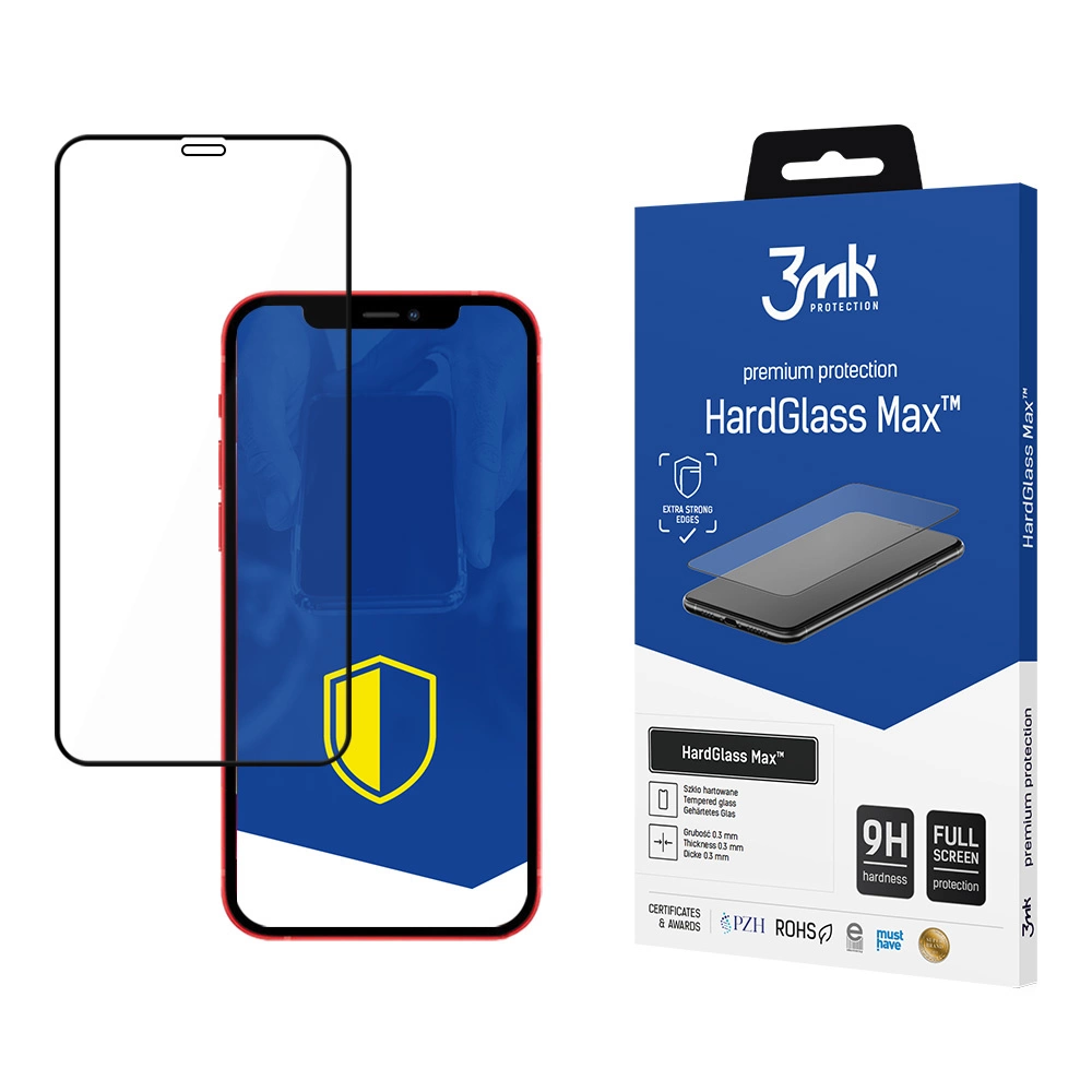9H 3mk HardGlass Max™ stiklas skirtas iPhone 12 Pro Max
