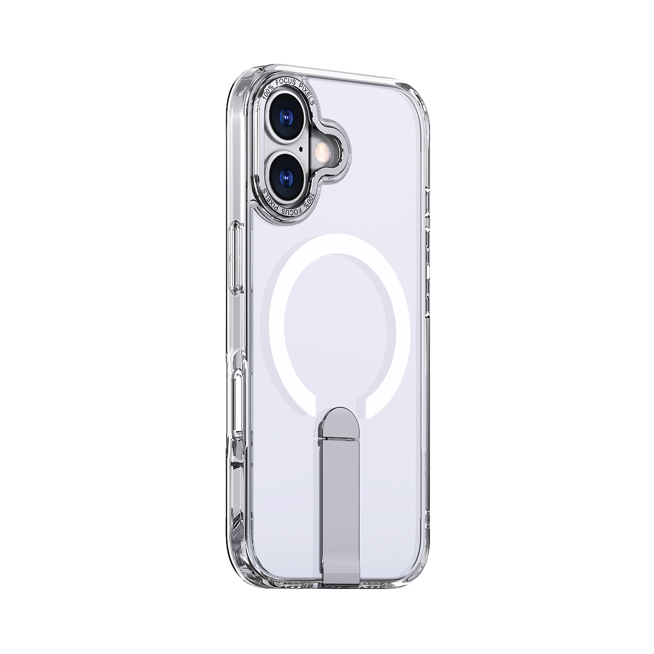 Hybrid Armor X dėklas iPhone 17 su stoveliu, suderinamas su MagSafe – skaidrus