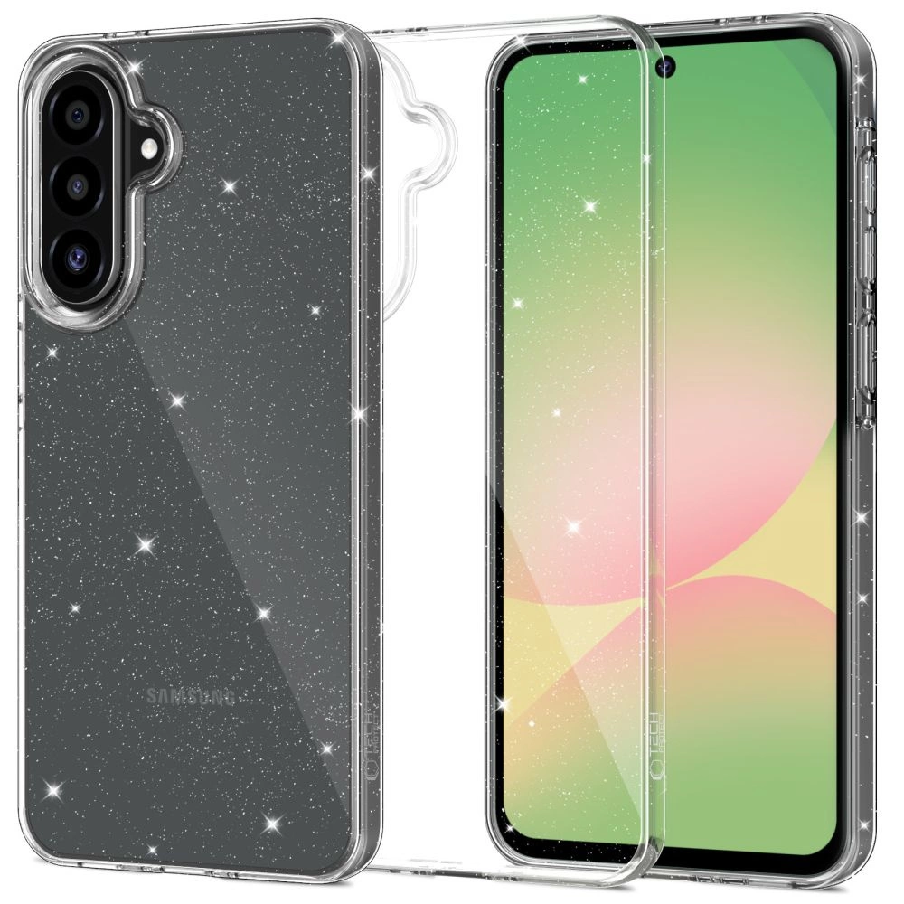 Tech-Protect FlexAir dėklas Samsung Galaxy A36 5G – skaidrus su blizgučiais