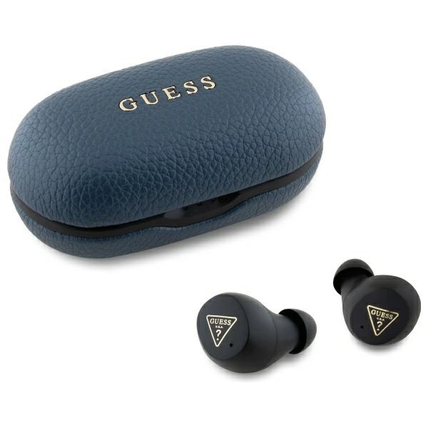 Guess belaidės ausinės GUTWSPGTSPSB TWS + dokavimo stotelė mėlynos Grained Classic logotipas