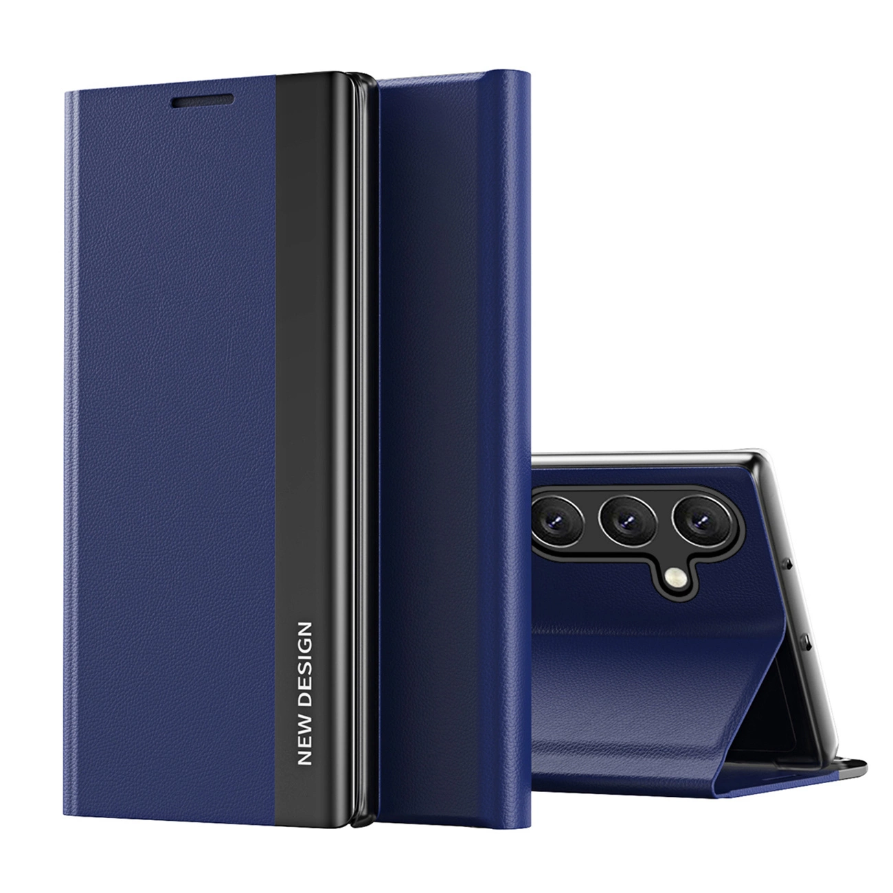 Sleep Case Pro Samsung Galaxy S25+ dėklas su atverčiamu dangteliu ir stovu – mėlynas