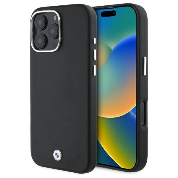 BMW Sign Full Wrapped Metal MagSafe dėklas iPhone 16 Pro – juodas