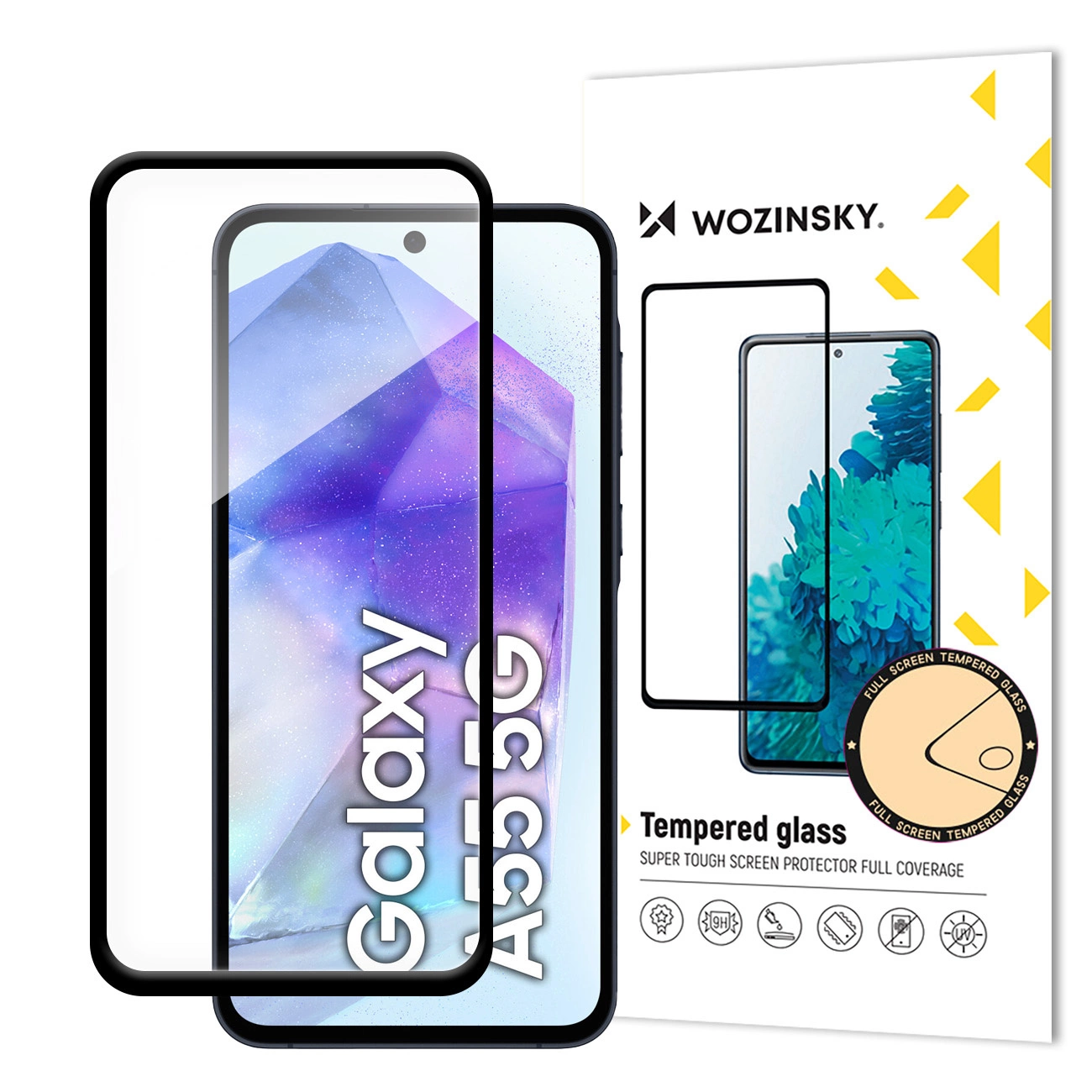 Wozinsky Super Durable Full Glue grūdintas stiklas su pilnu padengimu ir rėmeliu Case Friendly Samsung Galaxy A26 – juodas