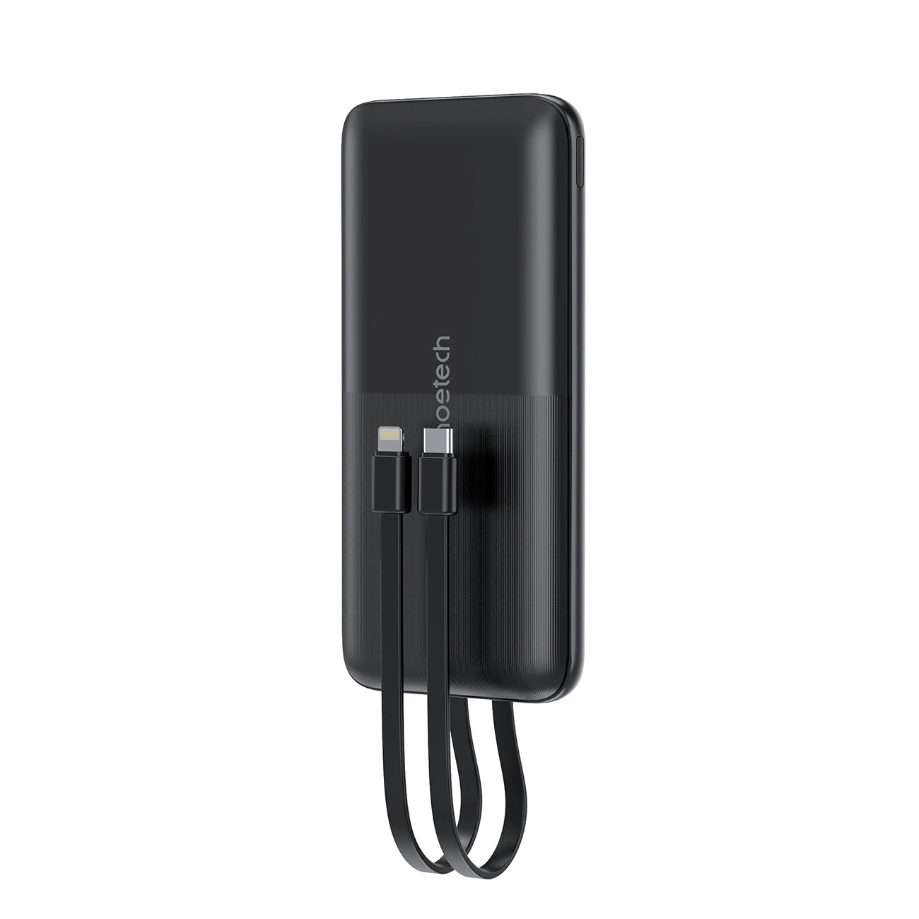 Powerbank Choetech B654 10000 mAh 22,5 W USB-A / USB-C / micro USB su įmontuotu USB-C / Lightning kabeliu – juodas