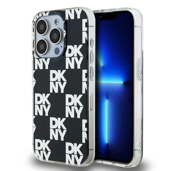 DKNY IML Checkered Mono Pattern dėklas iPhone 15 Pro Max – juodas