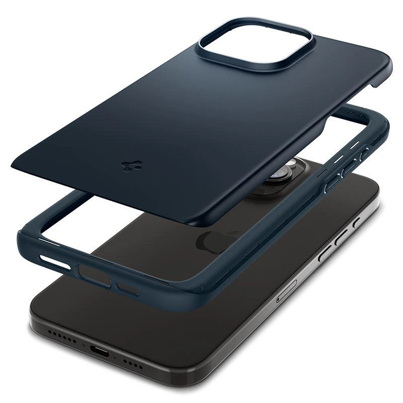 Spigen Thin Fit iPhone 15 Pro Max dėklas – juodas metalinis