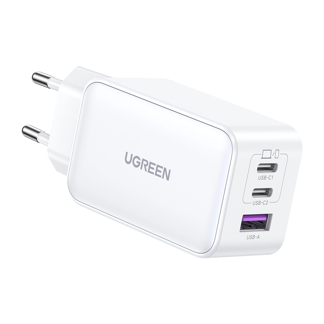 Ugreen CD244 65W USB-A / 2x USB-C GaN greitasis įkroviklis - baltas