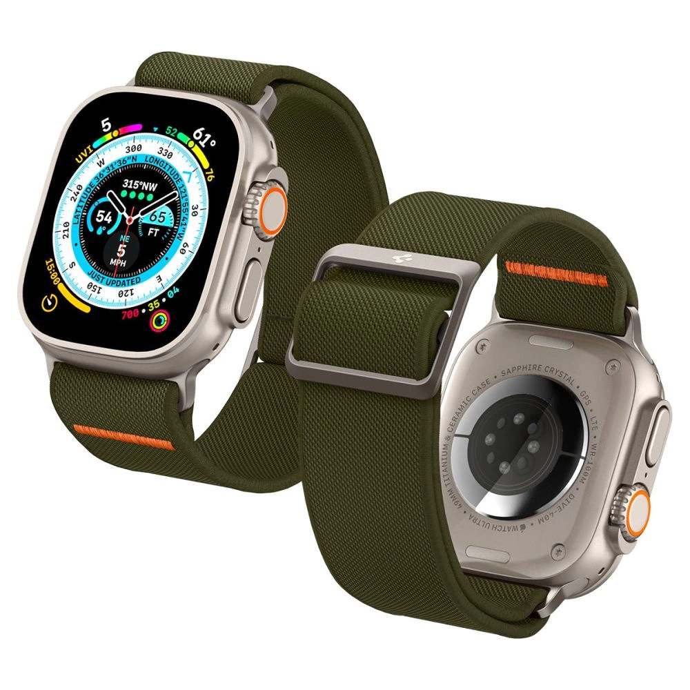 Spigen Fit Lite Ultra dirželis Apple Watch 4/5/6/7/8/SE/Ultra (42/44/45/49 mm) – žalias
