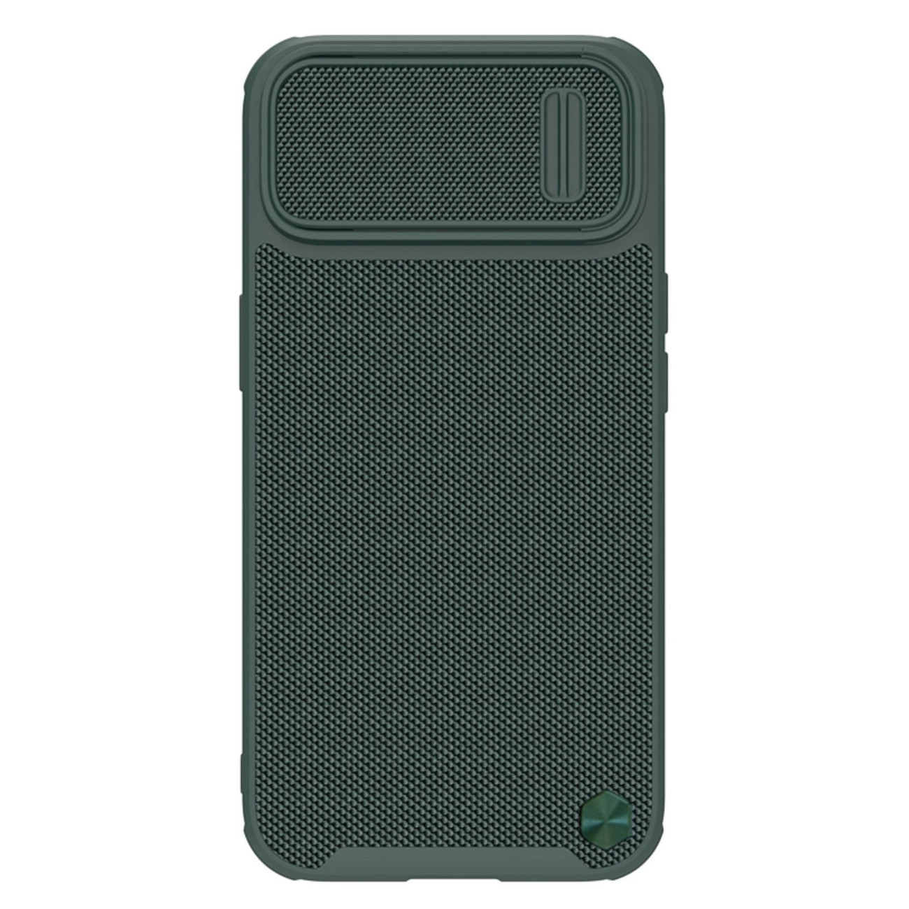 Nillkin Textured S Case iPhone 14 Pro Max šarvuotas dėklas su kameros dangteliu tamsiai žalias