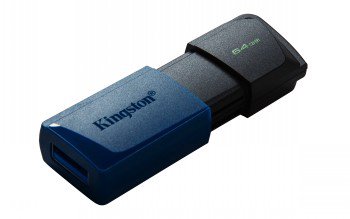 USB raktas KINGSTON 64GB BLACK/BLUE