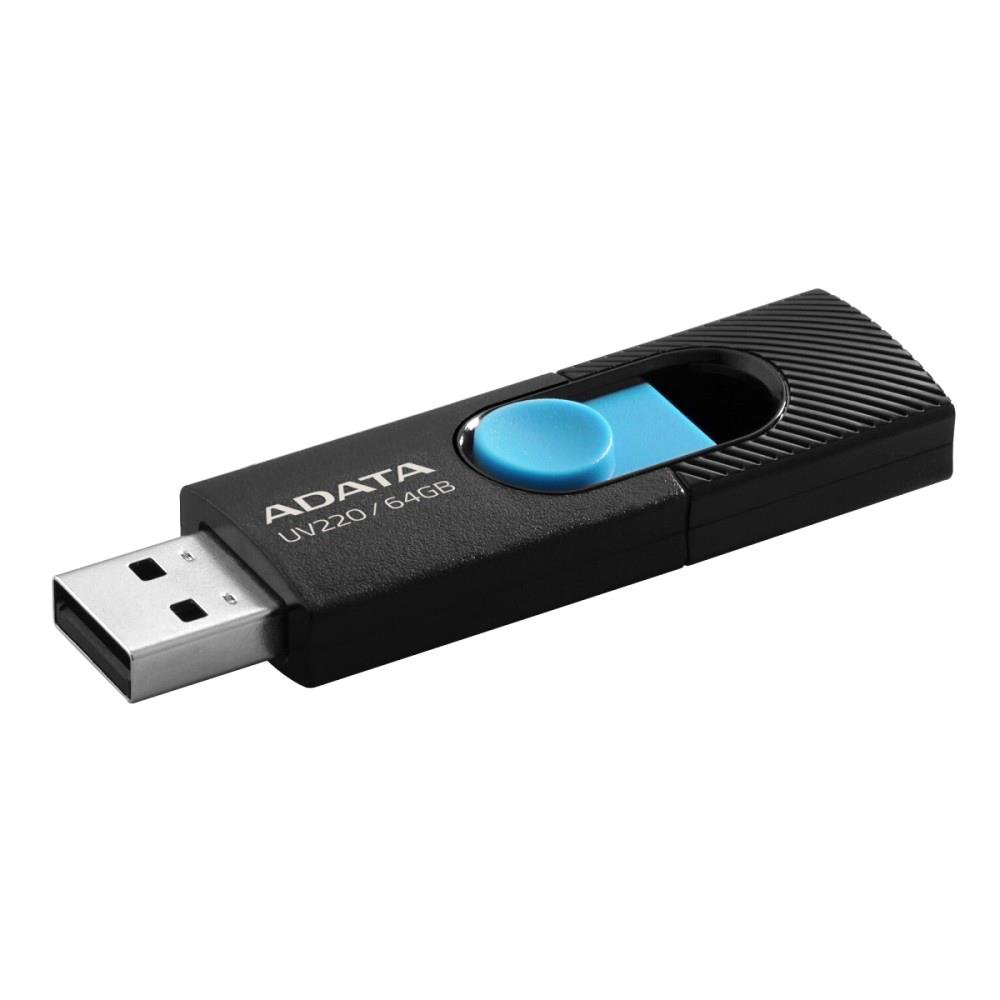 USB raktas ADATA  USB Flash Drive  UV220  64 GB  USB 2.0  Black/Blue