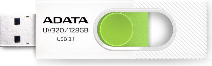 USB raktas ADATA  USB Flash Drive  UV320  128 GB  USB 3.2 Gen1  White/Green