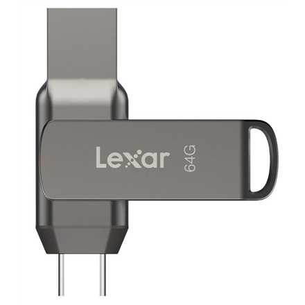 USB raktas Lexar 2-in-1 JumpDrive Dual Drive D400  64 GB  USB 3.1  Grey