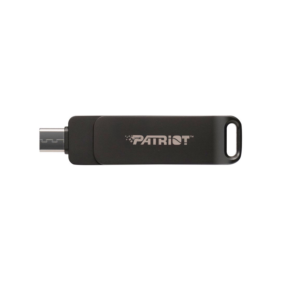 Flashdrive PATRIOT Rage R550 256GB 100 MB/S USB A+C Pasukamas dizainas (PE256GR550DSAD) Juoda