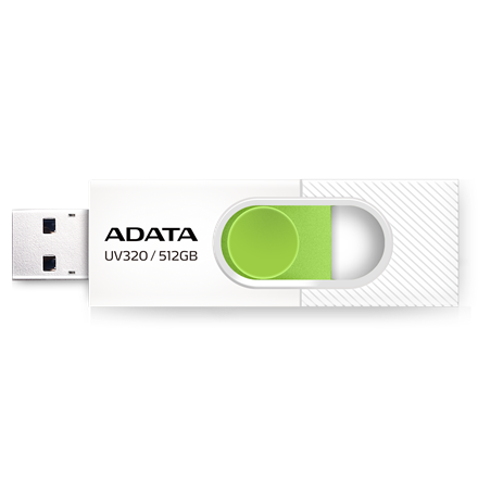 USB raktas ADATA  USB Flash Drive  UV320  512 GB  USB 3.2 Gen1  White/Green