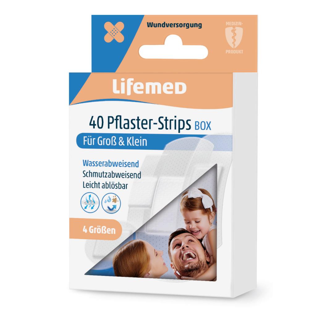 Lifemed® pusiau permatomi pleistrai metalinėje dėžutėje, 40vnt.