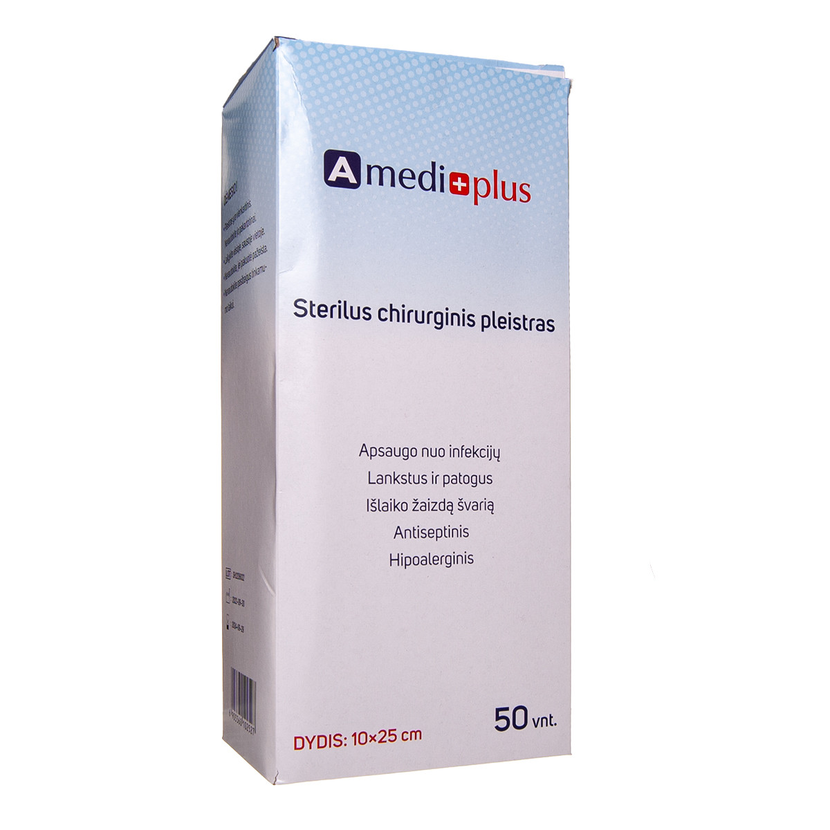 AMEDIPLUS, pleistras sterilus chirurginis 10x25 cm, N50
