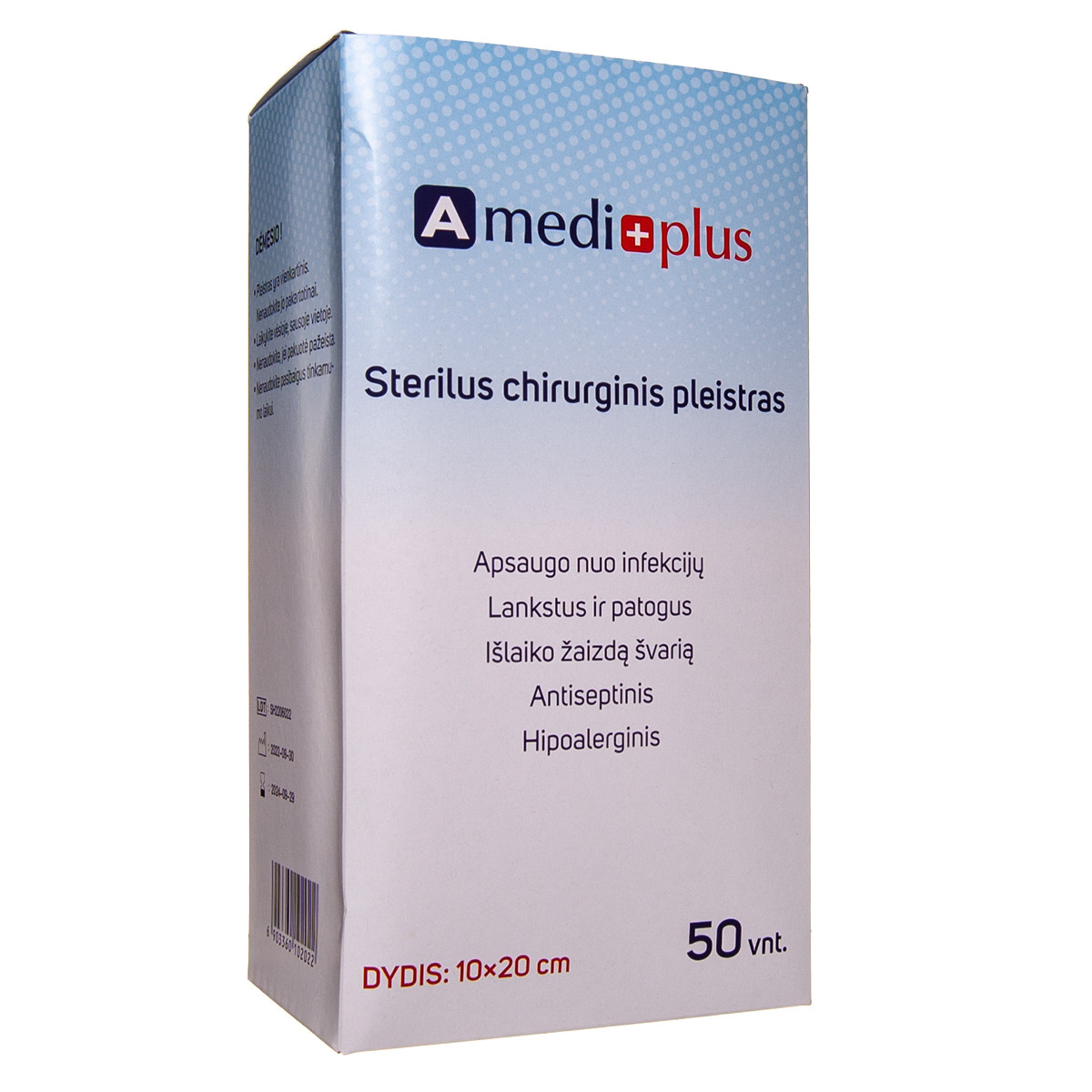 AMEDIPLUS, pleistras sterilus chirurginis 10x20 cm, N50