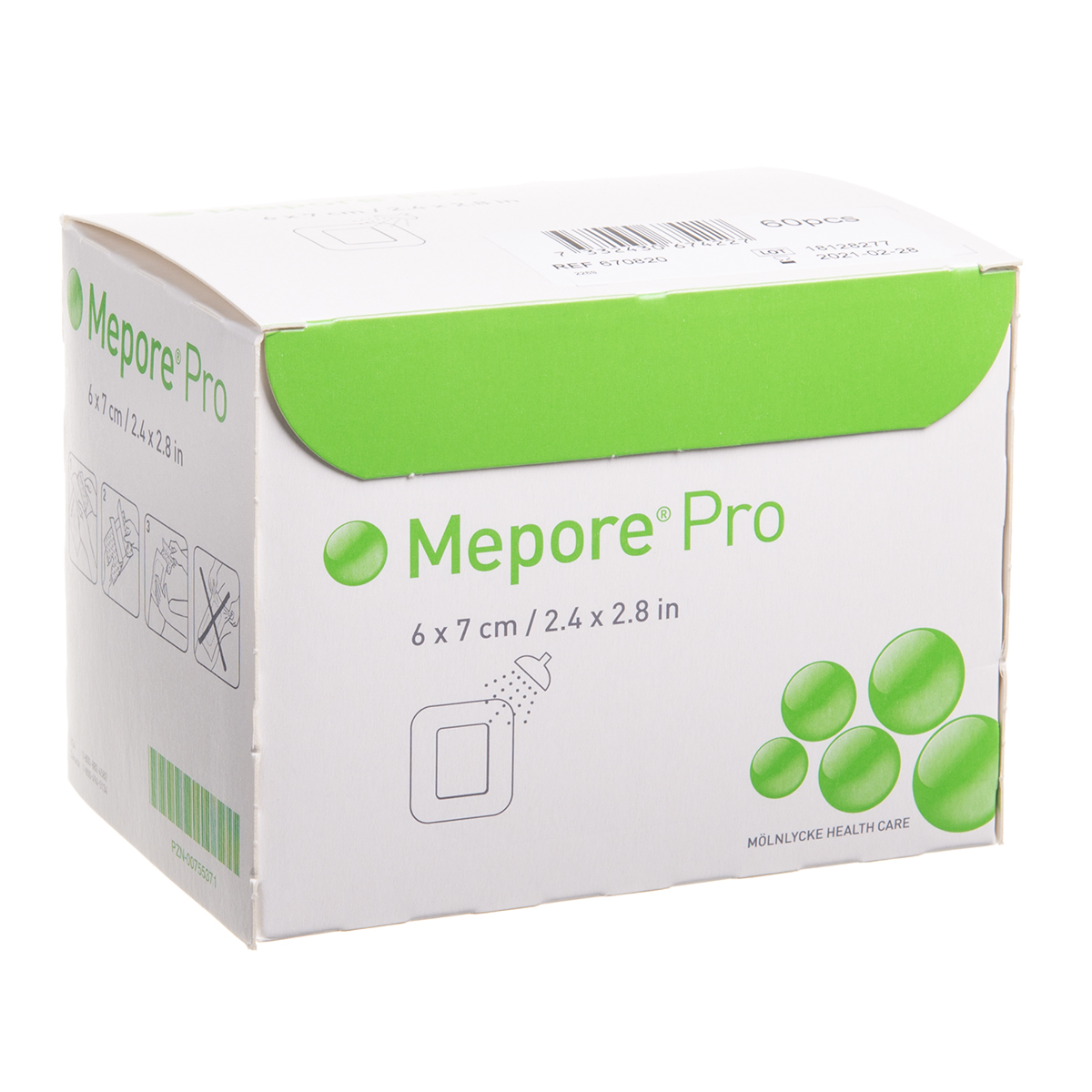 MEPORE PRO, 6 x 7 cm, neperšlampantis lipnus tvarstis, 60 vnt.