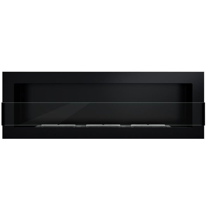 BIOHEAT 1200x400 GLASS TUV BLACK LESS biožidinys įmontuojamas - pakabinamas juodas