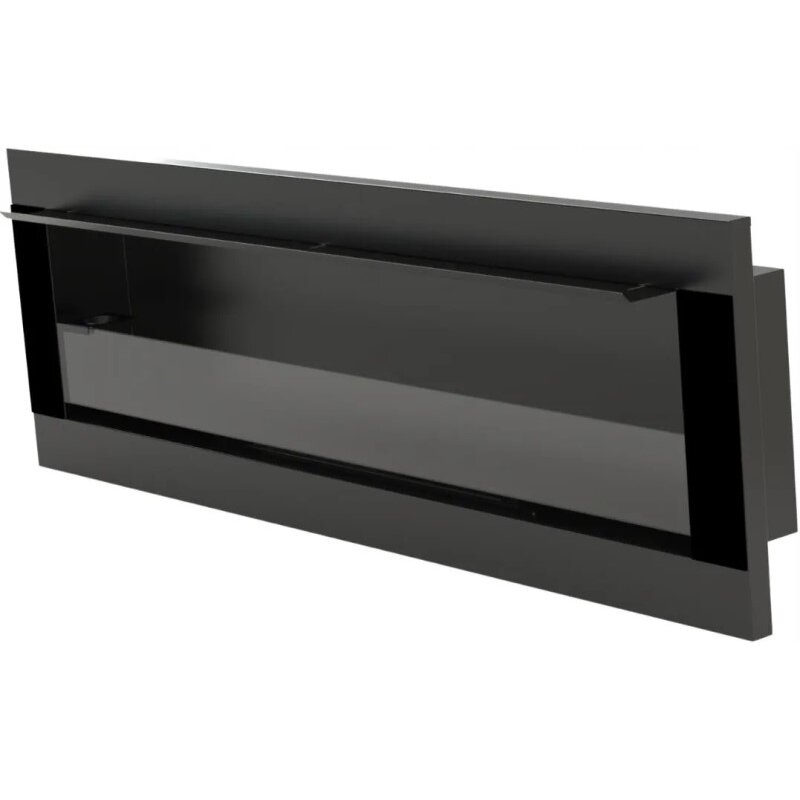 BIOHEAT 1200x400x125 GLASS TUV BLACK biožidinys įmontuojamas - pakabinamas juodas