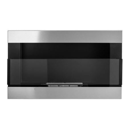 BIOHEAT 650x400 INOX H-LINE GLASS biožidinys įmontuojamas - pakabinamas su stiklu