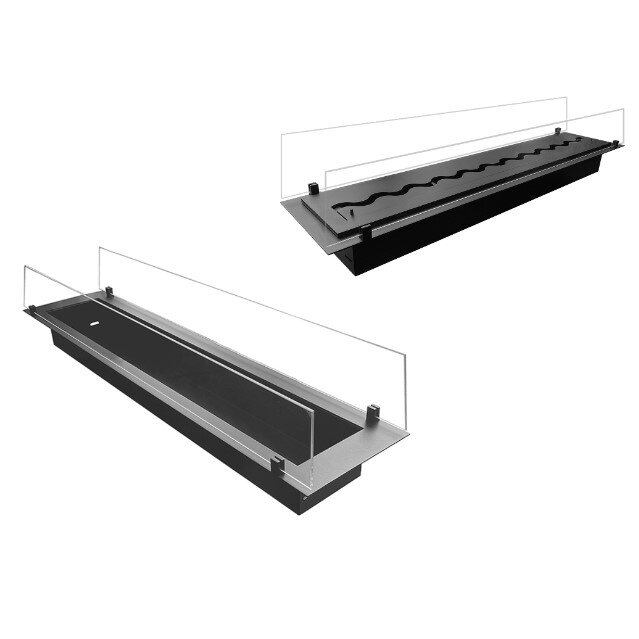 KAMI FALA 2000x200 GLASS biožidinys degiklis įmontuojamas