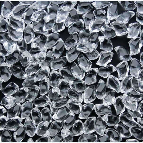 Dekoratyviniai akmenys FIRE GLASS – skaidrus krištolas bio ir dujiniams židiniams 1 kg