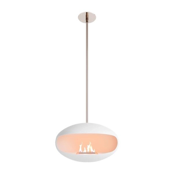 COCOON FIRES AERIS WHITE STEEL biožidinys pakabinamas iš lubų