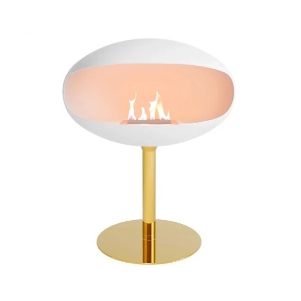 COCOON FIRES PEDESTAL WHITE BRASS pastatomas biožidinys