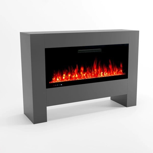 GLOW FIRE HERMES GREY pastatomas elektrinis židinys su apdaila