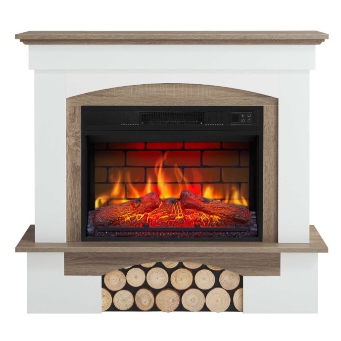ARFLAME WOODLEY AFS23BS WHITE-GREY OAK pastatomas elektrinis židinys su apdaila