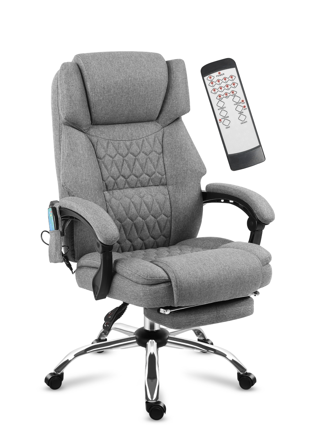 Biuro kėdė „Mark Adler Boss 6.0 Grey“, masažinė, pilka
