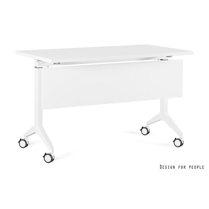 Sulankstomi konferenciniai biuro stalai | YUMI S - WHITE - FRAME, TOP AND MODESTY PANEL - 120X70 CM
