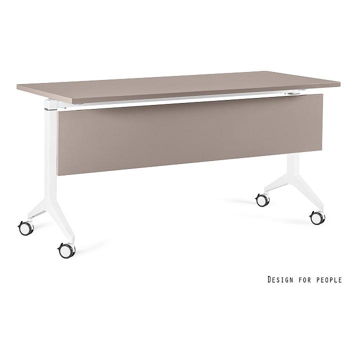 Sulankstomi konferenciniai biuro stalai | YUMI S - WHITE - FRAME, TOP AND MODESTY PANEL - 150X70 CM