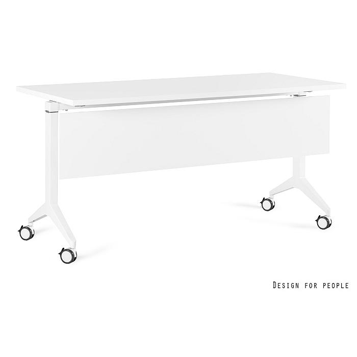 Sulankstomi konferenciniai biuro stalai | YUMI S - WHITE - FRAME, TOP AND MODESTY PANEL - 150X70 CM