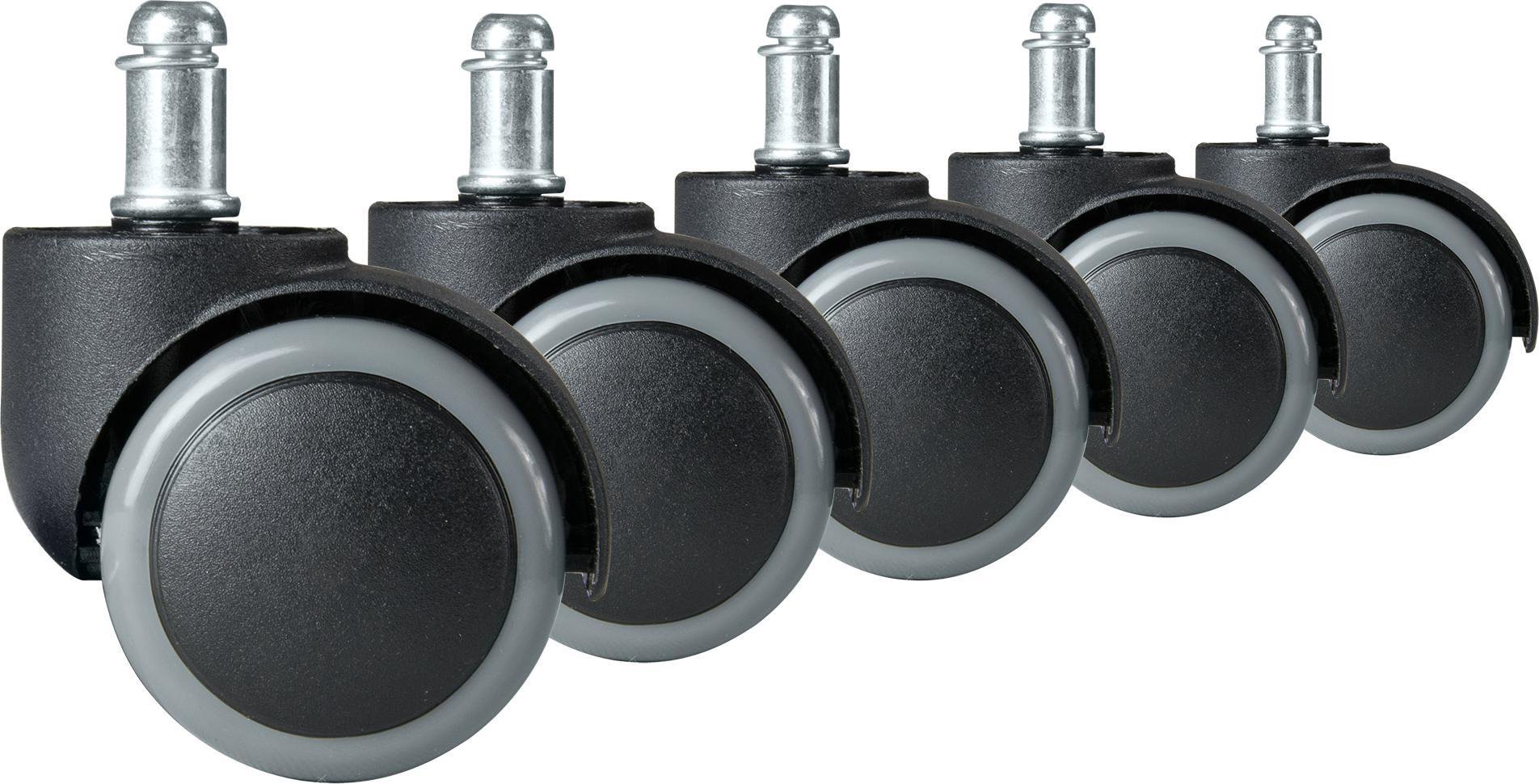 Sofotel Rubberized wheels for office seats 5 grey pieces