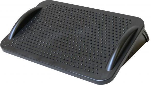 Leg base, adjustable slope, black, plastic