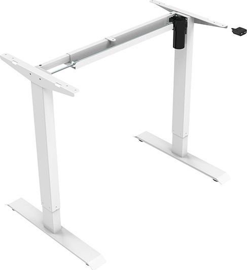 Electrically adjustable desk base, depth 500mm, power supply 100V-240V, white, 70 kg load capacity